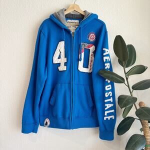 Aeropostale Mens VTG Y2K Full Zip Hoodie Size XXL 40 Riders Heavy Preppy Sporty